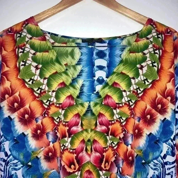 Alberto Makali Kimono Tropical Floral Top Tie Front - Picture 3 of 10